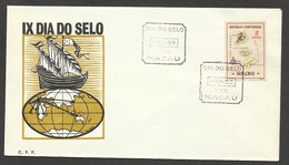 Macao Portugal Cachet Commémoratif Journée Du Timbre 1963 Macau Event Postmark Stamp Day - Covers & Documents