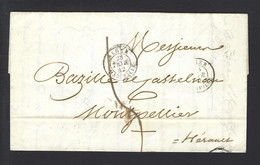 Lettre Maritime  ALGER MARSEILLE 1842 - Poste Maritime