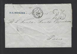 Lettre Maritime  ALGER MARSEILLE 1853 - Schiffspost