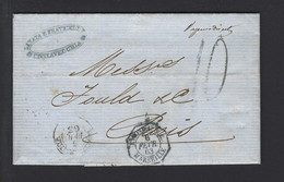 Lettre Maritime  Entrée Par Marseille E PONT SE 1863 - Schiffspost