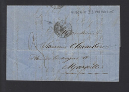 Lettre Maritime ALGERIE BB MARSEILLE 1861 - Schiffspost