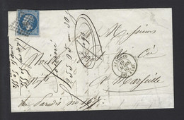 Lettre Maritime AJACCIO BAT A VAP 1862 - Maritieme Post