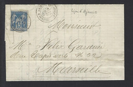 Lettre Maritime MARSEILLE LIGNE D' AJACCIO 1885 - Maritieme Post