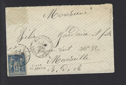 Lettre Maritime MARSEILLE LIGNE BASTIA 1887 - Schiffspost