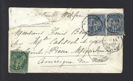 Lettre SAGE 1878 MARSEILLE SAINT JEROME Pour SAINT PIERRE ET MIQUELON - 1877-1920: Periodo Semi Moderno