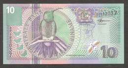 Suriname 10 Gulden Hummingbird 1 January 2000 UNC - Surinam