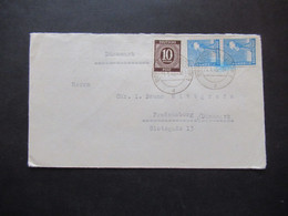 Alliierte Besetzung MiF Ziffer / Arbeiter Stempel Berlin Mahlsdorf 21.1.1948 Auslandsbrief Nach Fredensborg Dänemark - Andere & Zonder Classificatie