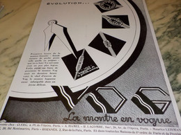 ANCIENNE PUBLICITE MONTRE EVOLUTION  VOG LA MONTRE EN VOGUE  1929 - Altri & Non Classificati