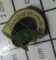 1021 Pin's Pins / Beau Et Rare / ANIMAUX / KANGOUROU VERT LE PEIGNE DE POCHE - Animaux