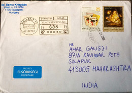 HUNGARY 2022, COVER USED TO INDIA 2020 & 2022 STAMPS , MACHINE VENDING ,CHRISTMAS ,BIRD,STAMP ON STAMP - Briefe U. Dokumente