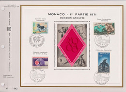 Exposition Canine 8.5.71 N°862 Donneur De Sang 860 Pollution 859 Hydrographie 861 Monaco 6 9 71 Encart Perforé 1er Jour - Storia Postale