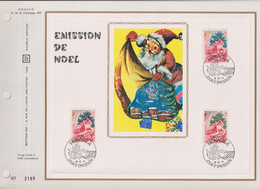 Emission De Noël N°871 872 873 Monaco  10 12 71 Encart Perforé 1er Jour - Lettres & Documents