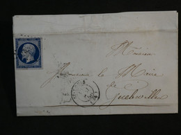 BL7 FRANCE LETTRE  1856  ST LOUIS  A QUEVILLERS      ++ N° 14 FONCé  +AFFR.PLAISANT ++ - 1853-1860 Napoleone III