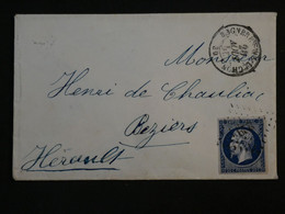 BL7 FRANCE LETTRE  1858  BAGNERES A  BEZIERS      ++ N° 14   +AFFR.PLAISANT ++ - 1853-1860 Napoleone III