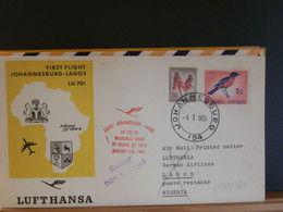 102/924 1° FLIGHT LUFTHANSA   1963 OBL.JOHANNESBURG - Storia Postale