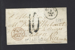 Lettre Entrée Maritime E PONT Marseille 1864 De Rome - Correo Marítimo