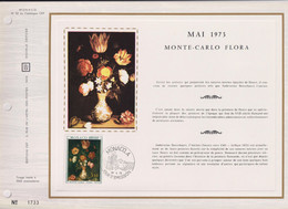 Mai 1973 Monte Carlo Flora N°916 Monaco 30 4 73 Encart Perforé 1er Jour - Lettres & Documents