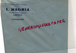 87-LIMOGES- RARE ENVELOPPE L. MAGNEA  MARCHAND CHAUSSURES - 5 BIS RUE CHARLES LEGENDRE- - Textile & Vestimentaire