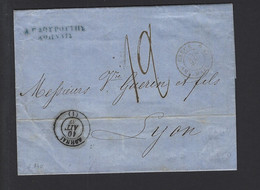 Lettre Entrée Maritime Grece Amb Marseille 1867 De Athenes - Poste Maritime