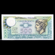 073> BANCONOTA ORIGINALE 500 LIRE "Mercurio" Di E. VANGELLI - Fior Di Conio - 500 Liras