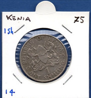 KENYA - 1 Shilling 1975 -  See Photos -  Km 14 - Kenya