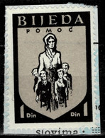 Yugoslavia Kingdom / Croatia 1930/40 1 Din ☀ Revenue Stamp Used Cut - Gebraucht