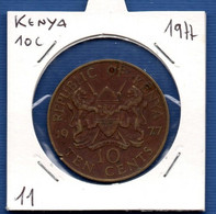KENYA - 10 Cents 1977 -  See Photos -  Km 11 - Kenya