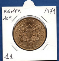 KENYA - 10 Cents 1971 -  See Photos -  Km 11 - Kenia