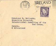 1958 IRLANDA , SOBRE CIRCULADO , BAILE ATHA CLIATH - GINEBRA - Storia Postale