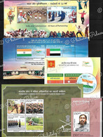 India 2022 ** Full Year Pack Complete 5 MS Miniature Sheet, Flag, Aurobindo,Women, Joint Issue UAE,Turkmenistan MNH(**) - Ongebruikt