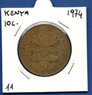 KENYA - 10 Cents 1974 -  See Photos -  Km 11 - Kenya