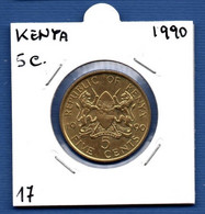 KENYA - 5 Cents 1990 -  See Photos -  Km 17 - Kenia