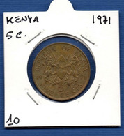 KENYA - 5 Cents 1971 -  See Photos -  Km 10 - Kenia