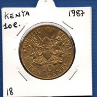 KENYA - 10 Cents 1987 -  See Photos -  Km 18 - Kenia