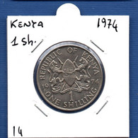 KENYA - 1 Shilling 1974 -  See Photos -  Km 14 - Kenya