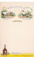 MENU   BENEDICTINE DOM,,,   LE  RENARD ET LA  CIGOGNE ,,,,TBE ,,,MENU VIERGE ,,superbe,,   Rare - Menus