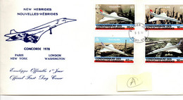 Concorde Premier Vol Jour Avion Airmail Air 1978 Port Vlla New Hebrides - FDC
