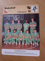 Fiche Rencontre AS Villeurbanne 1976 1977 Asvel Moore Haquet Gilles Buffiere Cazemajou...Basket - Basketball