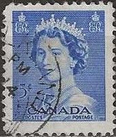 CANADA 1953 Queen Elizabeth II - 5c. - Blue FU - Gebruikt