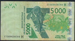 W.A.S. NIGER P617Hq 5000 FRANCS (20)17 Signature 43  AVF NO P.h. ! - États D'Afrique De L'Ouest