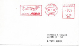 56397 - Bund - 1976 - 55c AbsFreistpl A Bf HAMBURG - AIRBUS A300 MBB -> Lorch - Aerei