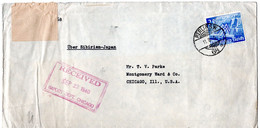 L56404 - Deutsches Reich - 1940 - 25Pfg Leipziger Messe EF A Bf M Dt Zensur BERLIN -> Chicago, IL (USA) - Lettres & Documents