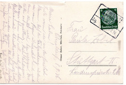 56413 - Deutsches Reich - 1936 - 6Pfg Hindenburg EF A AnsKte BahnpostStpl OBERSTORF-IMMENSTADT -> Stuttgart - Lettres & Documents