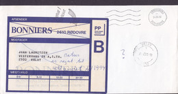 Denmark BONNIERS Rødovre PP Porto Betalt 1992 Cover Brief VALBY (Arr.) RETUR/RETOUR Cancel (2 Scans) - Cartas & Documentos