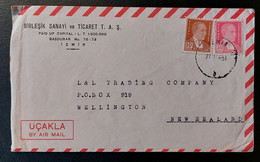 ENVELOPPE TURQUIE IZMIR POUR WELLINGTON NEW ZEALAND 1951 - Briefe U. Dokumente