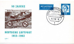 56417 - Berlin - 1962 - 15Pfg Luther PGALpKte "50 Jahre Deutsche Luftpost" SoStpl BERLIN - ... LUFTPOSTAUSSTELLUNG ... - Briefmarkenausstellungen