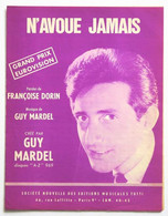 Partition Sheet Music GUY MARDEL : N'avoue Jamais - Eurovision 1965 - Chansonniers