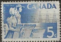 CANADA 1955 50th Anniversary Of Alberta And Saskatchewan Provinces - 5c - Pioneer Settlers FU - Gebruikt