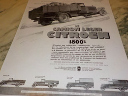 ANCIENNE PUBLICITE CAMION LEGER CITROEN  1929 - Camion