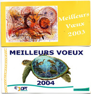 Cartes De Vœux OPT 2003 & 2004 - Carte 2003 Avec Timbre 100 FCFP - Storia Postale